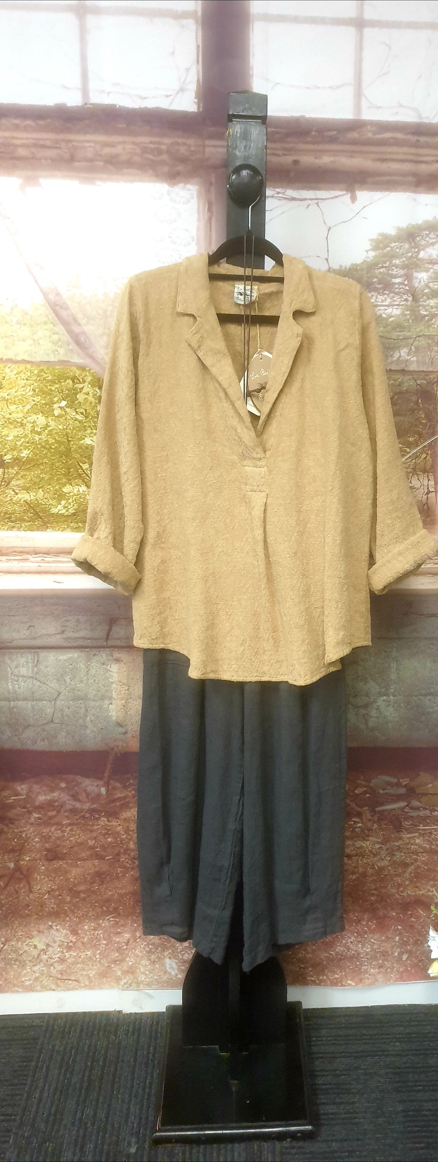 CAMICIA FERRARI- Foschia Grano