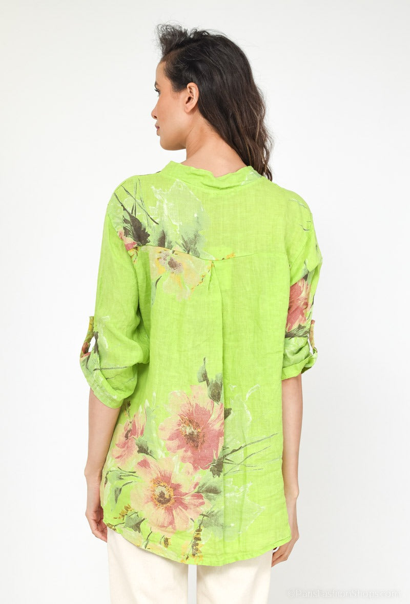 CATALINA- Floral Linen Shirt
