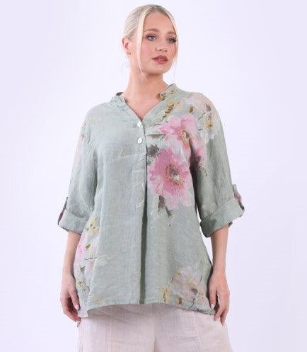 CATALINA- Floral Linen Shirt