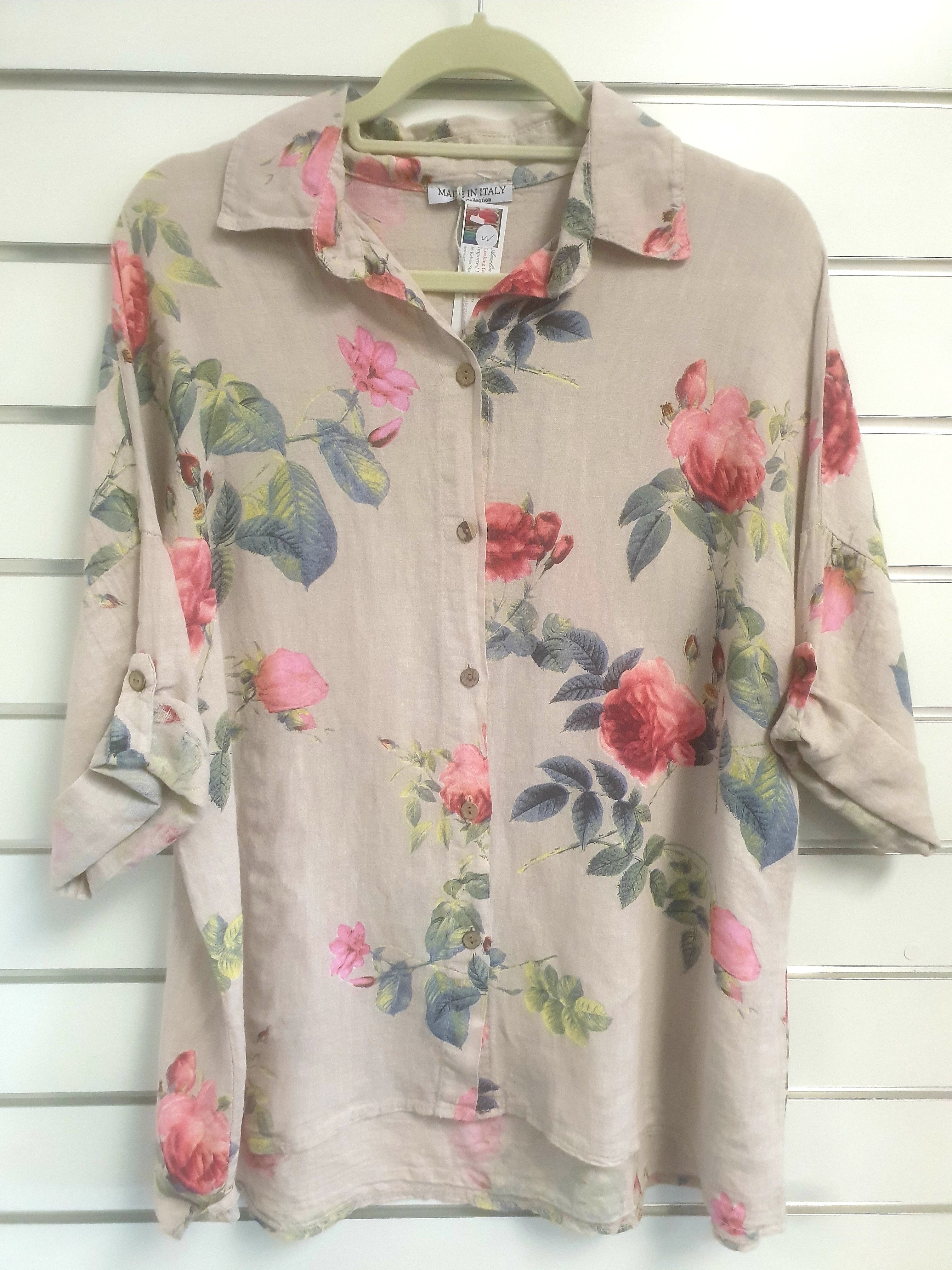 LUISA- Summer Rose shirt