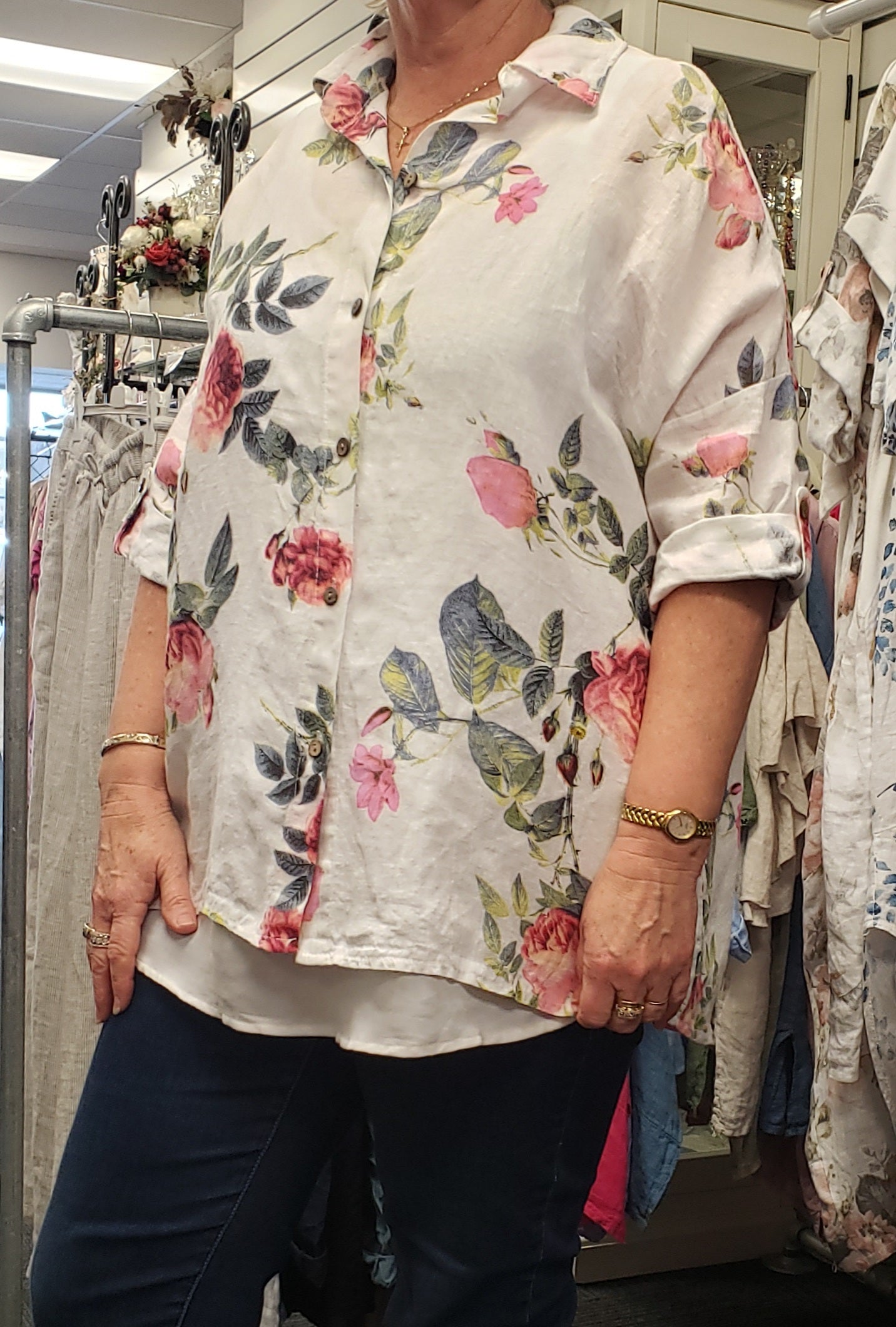 LUISA- Summer Rose shirt