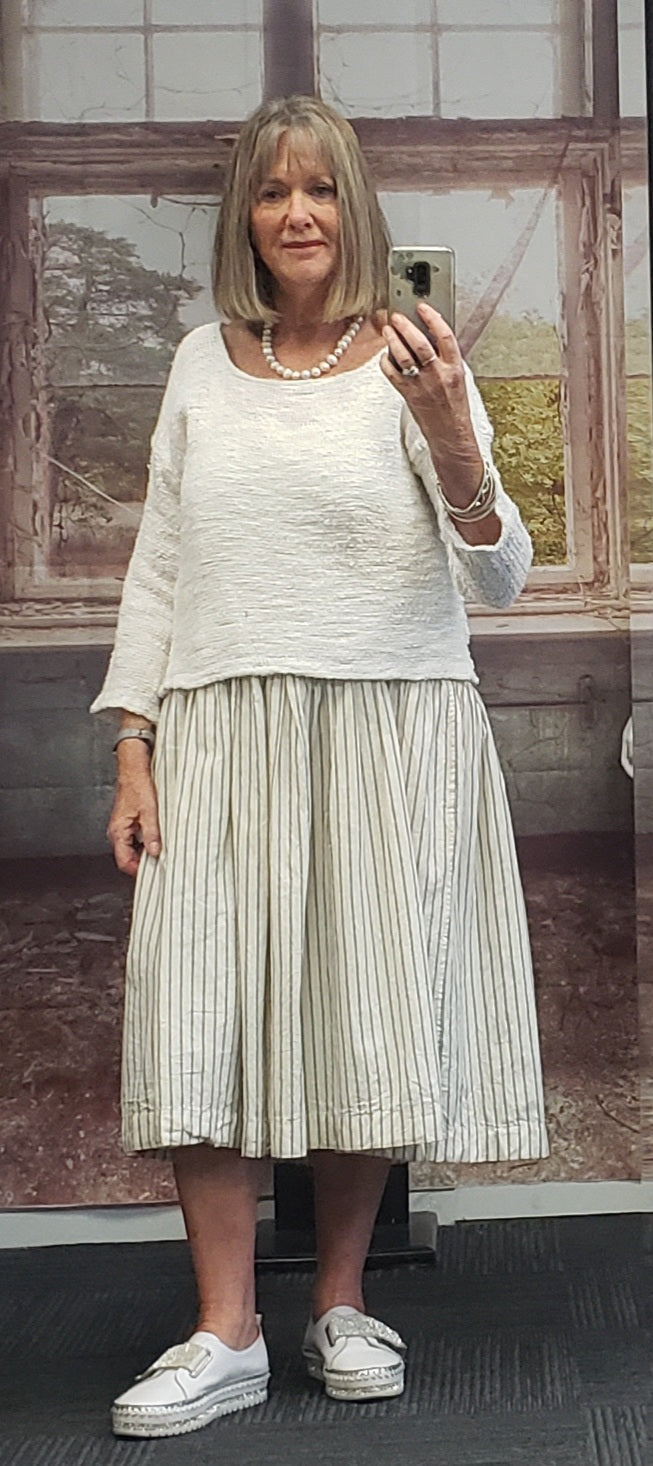 MAGLIA BAMBUSA TELA CAMPO -Latte
