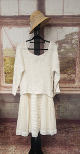 MAGLIA BAMBUSA TELA CAMPO -Latte