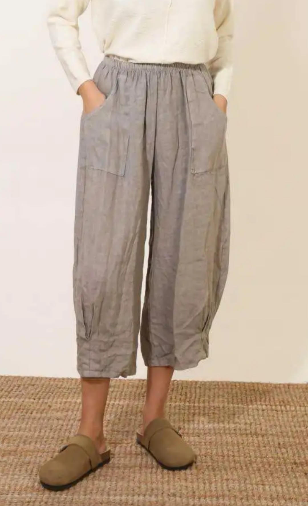 TERINA- 7/8 Linen Pants