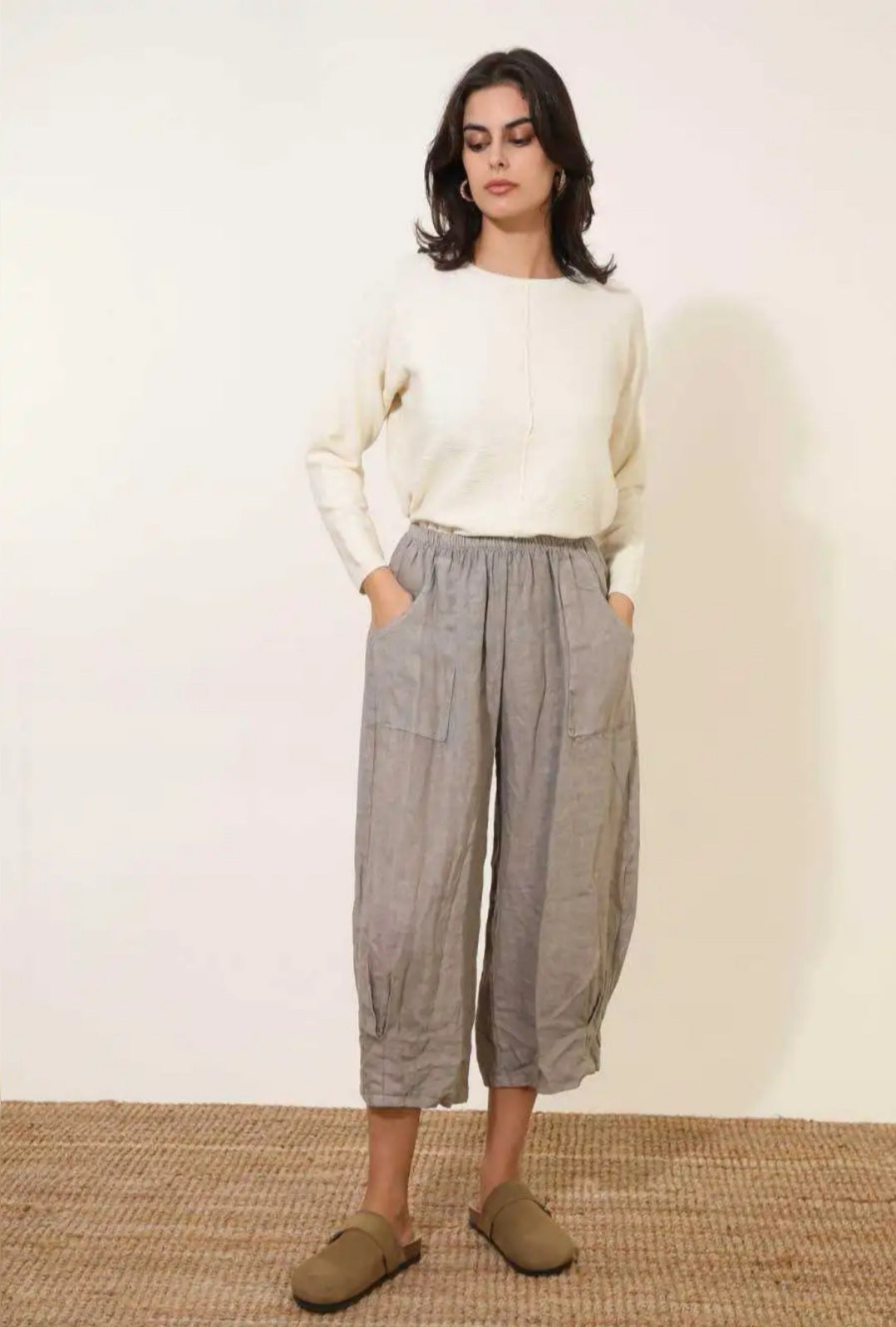 TERINA- 7/8 Linen Pants