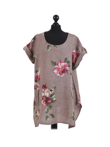 BRIAR ROSE- Made in Italy Floral Linen Top