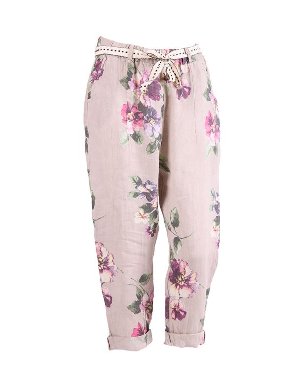 DANIELLA - Floral Linen Pants