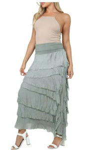 FLORENTINA- Shredded Silk Skirt
